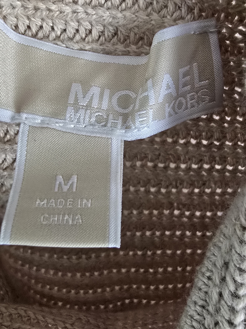 Men's Cream Ribbed Knit Sweater - Picture 3 of 3